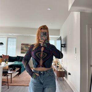 AFRM Vibrant Multicolor Crop Top